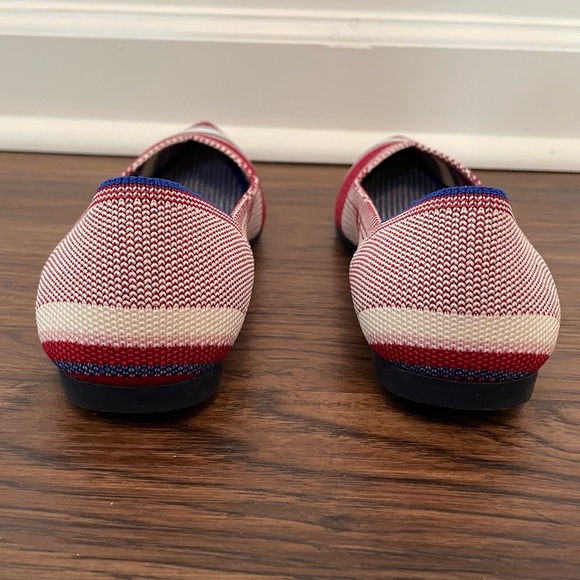 Rothys Retired Red Varsity Stripe Point Flats Sz 7.5 - Picture 8 of 14
